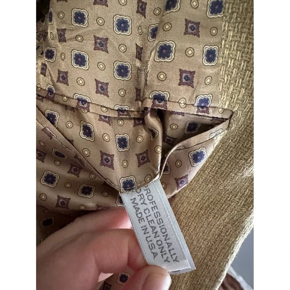 Vintage 90s Carroll & Co Beverly Hills Silk Wool Blazer 41L Made USA Old Money